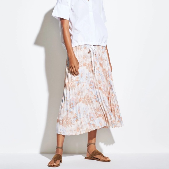 Vince Marine garden pleated midi skirt size 4 - Picture 6 of 12